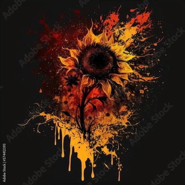 Obraz bright horror sunflower