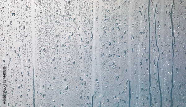 Obraz water drops on a window or in the shower cabin,wet transparent panorama background