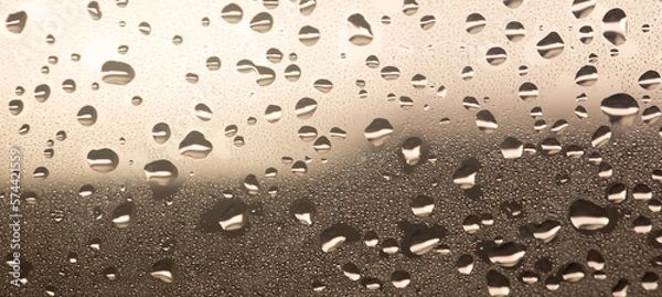 Obraz water drops on a window or in the shower cabin,wet transparent panorama background
