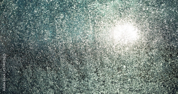 Obraz frozen drops of water on a window glass ,abstract background for design