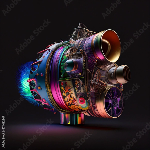 Fototapeta magical rocket motor, generative ai