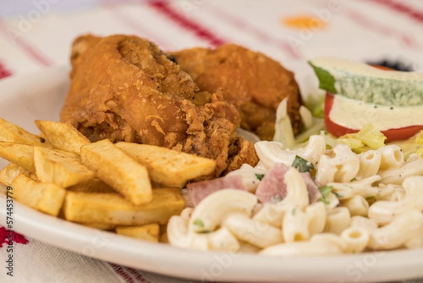 Obraz Pollo frito con papas