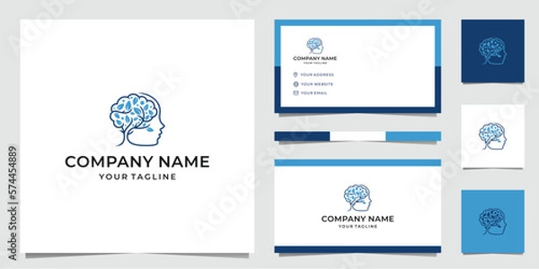 Fototapeta Brain Tree Simple Logo Design 3