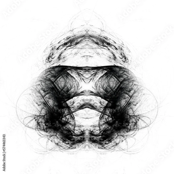 Obraz Monochrome abstract illustration with geometric symmetric pattern.