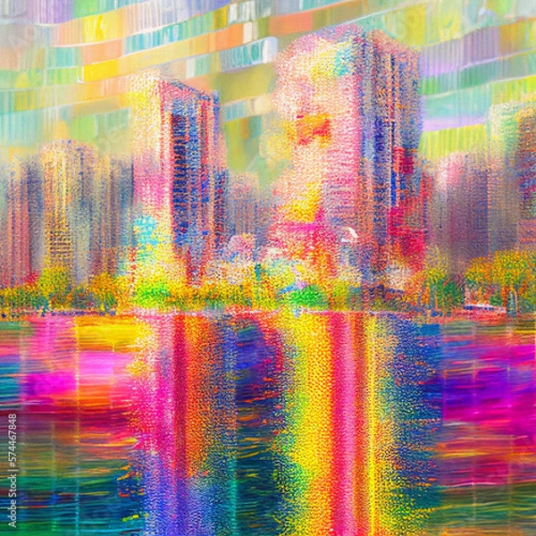 Fototapeta surreal city, generative ai