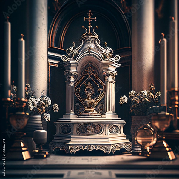 Fototapeta catholic altar generative ai