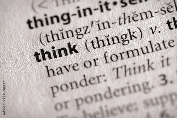 Fototapeta "think". Many more word photos in my portfolio....