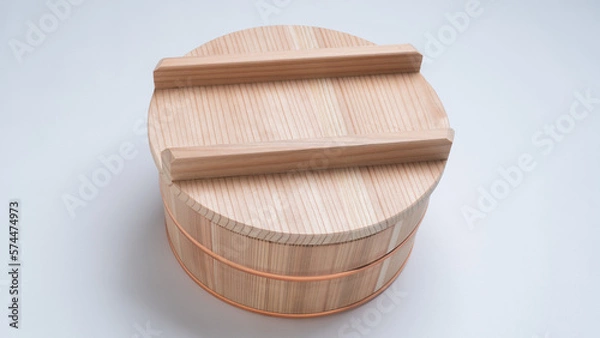 Fototapeta 木製のおひつ・日本のお米を入れる桶