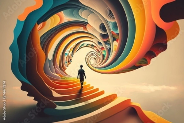 Obraz The journey to recovery from ocd, concept of Resilience and Self-Care, created with Generative AI technology