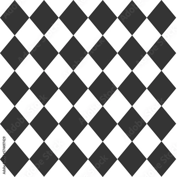 Obraz seamless pattern with black and white diamond on white background for cloth pattern , floor tiles,wallpaper ,curtain,tiles pattern, home decorating design