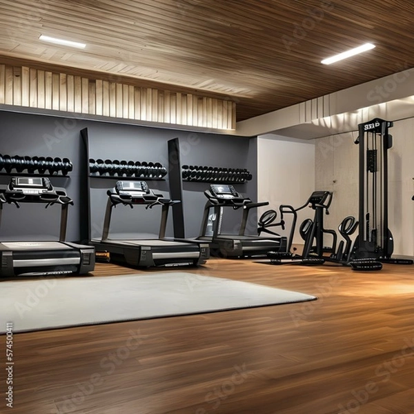 Fototapeta A home gym with state-of-the-art equipment3, Generative AI