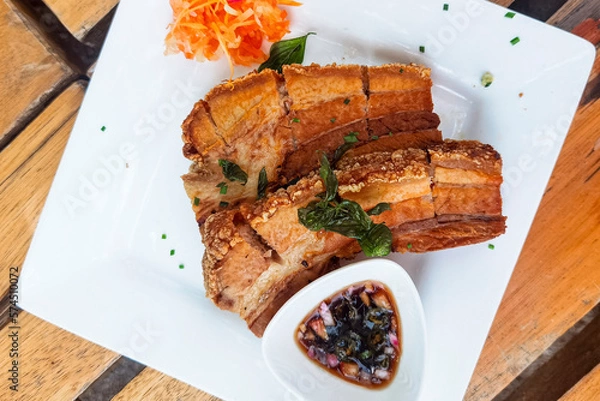 Obraz grilled pork chop with vegetables