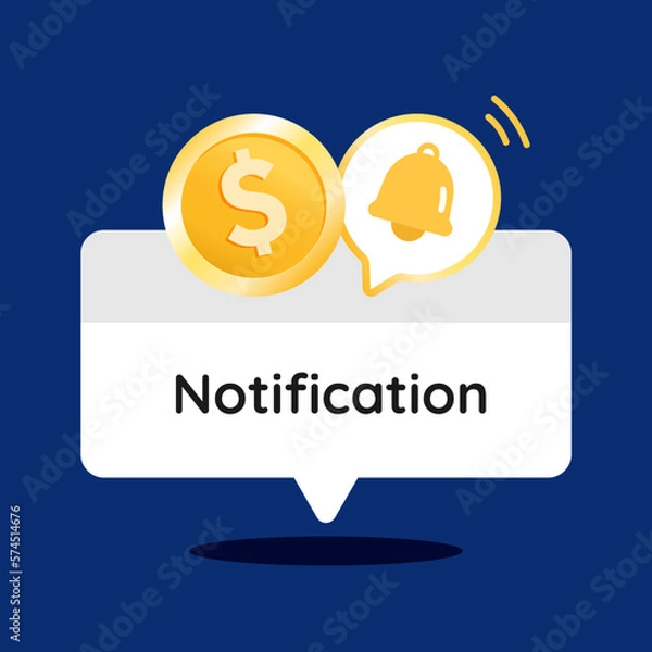Fototapeta Alert notification with notification bell Vector