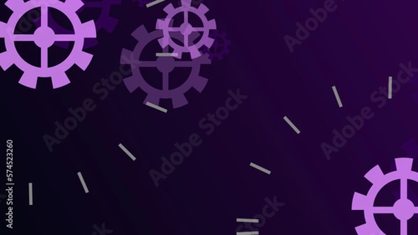 Fototapeta Abstract dark purple clockwork background.