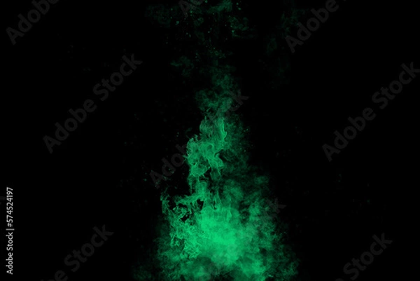 Obraz Green smoke on black background	
