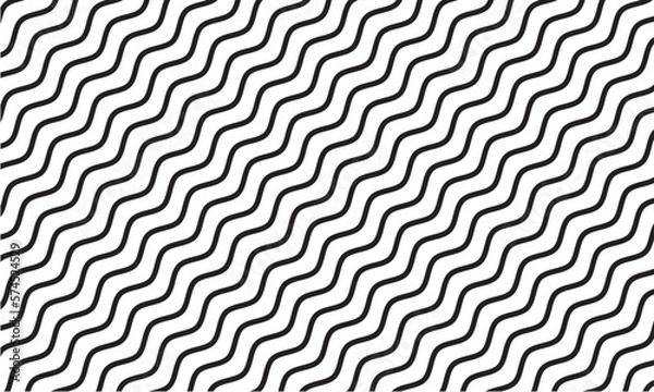 Obraz Seamless pattern background geometric with wave black and white style. Simple background.