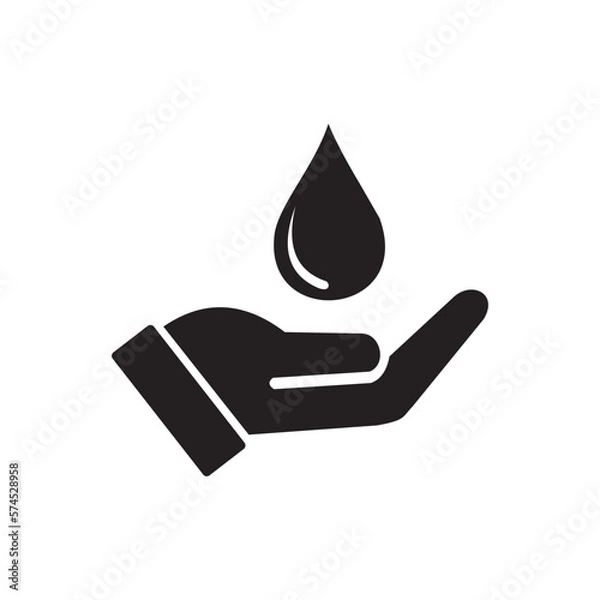 Obraz hand and water drop icon logo symbol
