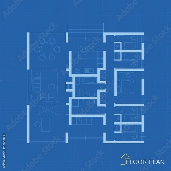 Obraz House plan, blueprint vector