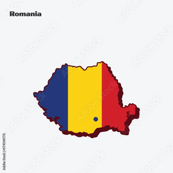 Obraz Romania Nation Flag Map Infographic