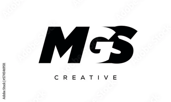 Fototapeta MGS letters negative space logo design. creative typography monogram vector	
