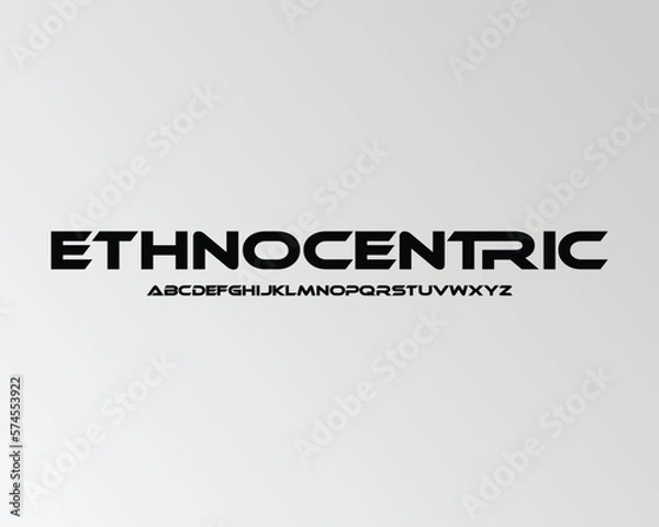 Obraz Ethnocentric font for logo and headline. Isolated vector typeset