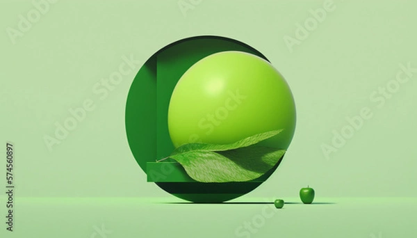 Obraz circle, hole through apple