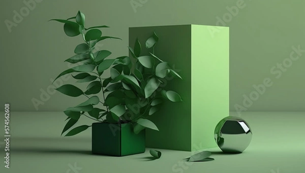 Obraz green abstract with plants
