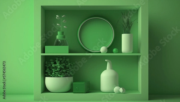 Obraz interior with vases and flowers