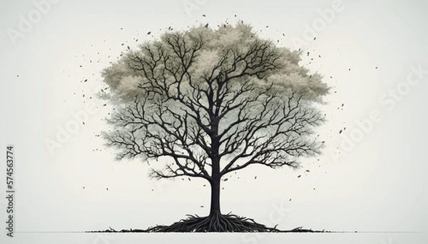 Obraz tree silhouette with roots