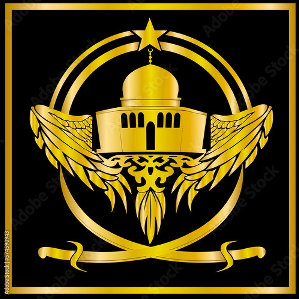 Fototapeta 3d arabic calligraphy vector with golden effect