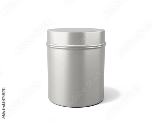 Obraz Aluminum jar packaging isolated on transparent background, prepared for mockup, 3D render
