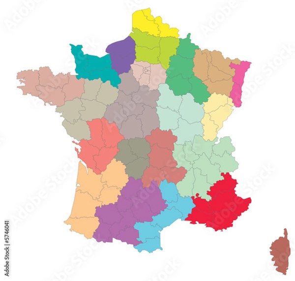 Obraz carte des régions