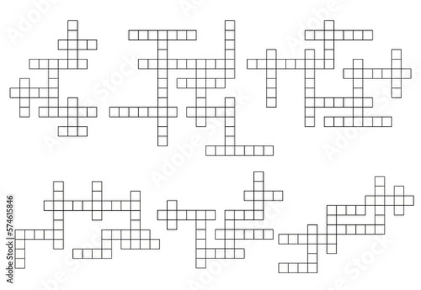 Obraz Crossword quiz grids set, vocabulary game template