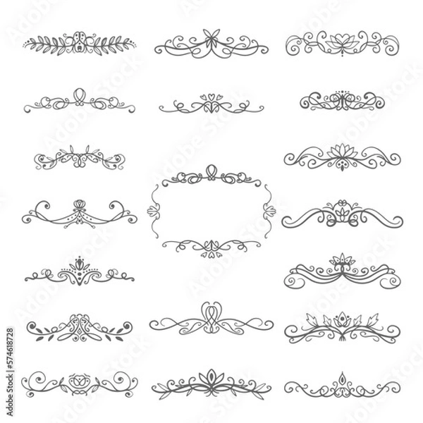 Fototapeta Set of elegant design elements for decorative vector illustration