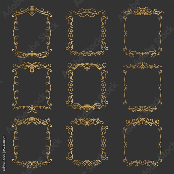 Fototapeta Set of elegant design elements for decorative vector illustration