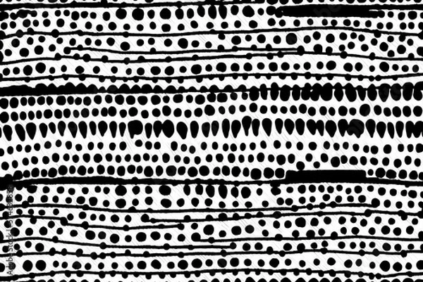 Obraz Abstract seamless hand drawn polkadot stripes, generative ai