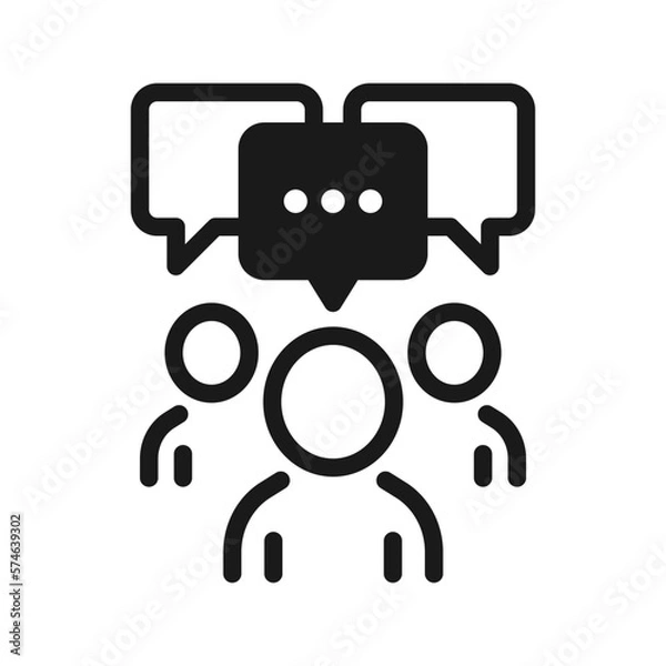 Fototapeta Communication icon, Discussion, speech bubble icon vector illustration