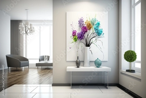 Fototapeta Fresh Flowers Decor in a Modern Interior