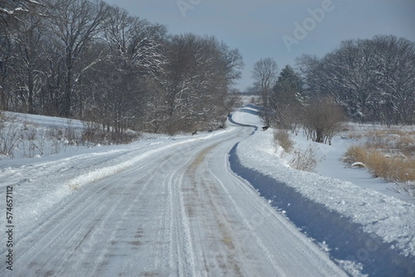 Fototapeta road in winter