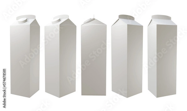 Fototapeta 3d rendering paper milk bottle box perspective view
