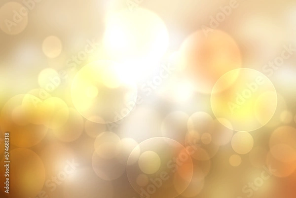 Obraz Abstract bright gradient orange yellow gold autumn background texture with sunny lights and bokeh circles. Space for your design. Beautiful orange illustration.