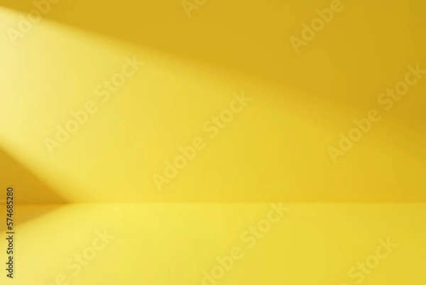 Fototapeta Yellow room with light abstract background.