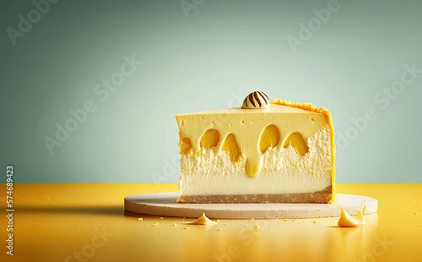 Obraz Cheesecake illustration created with Generative AI technology