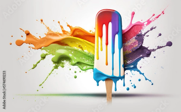 Obraz Popsicle illustration created with Generative AI technology