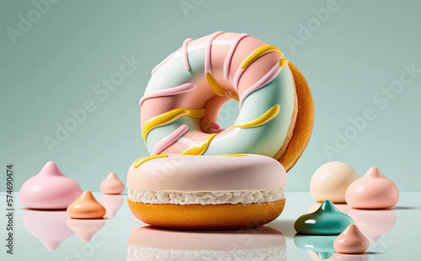 Obraz Donuts illustration created with Generative AI technology
