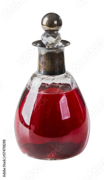 Fototapeta Bottle with red beverage. PNG file