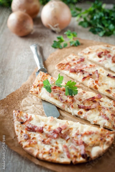 Obraz tarte flambée sztuka alzacka