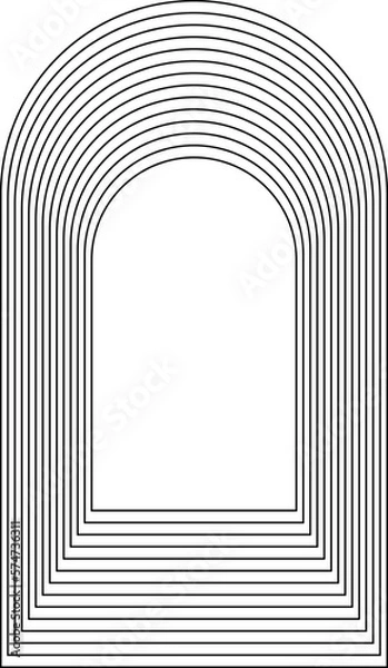 Fototapeta Geometric Fractal Line Arch Shape. Frame