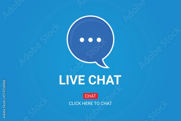 Obraz Live chat button of speech bubble