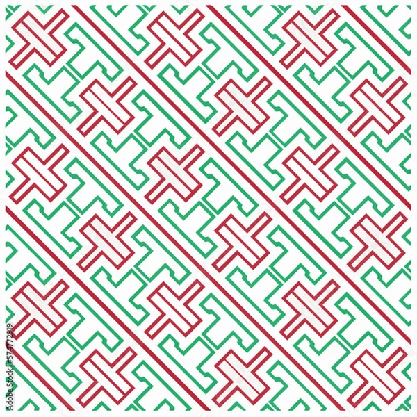 Fototapeta Seamless vector background with repeat pattern.Abstract ethnic rug ornamental seamless pattern.Perfect for fashion, textile design, cute themed fabric, on wall paper, wrapping paper and home decor.